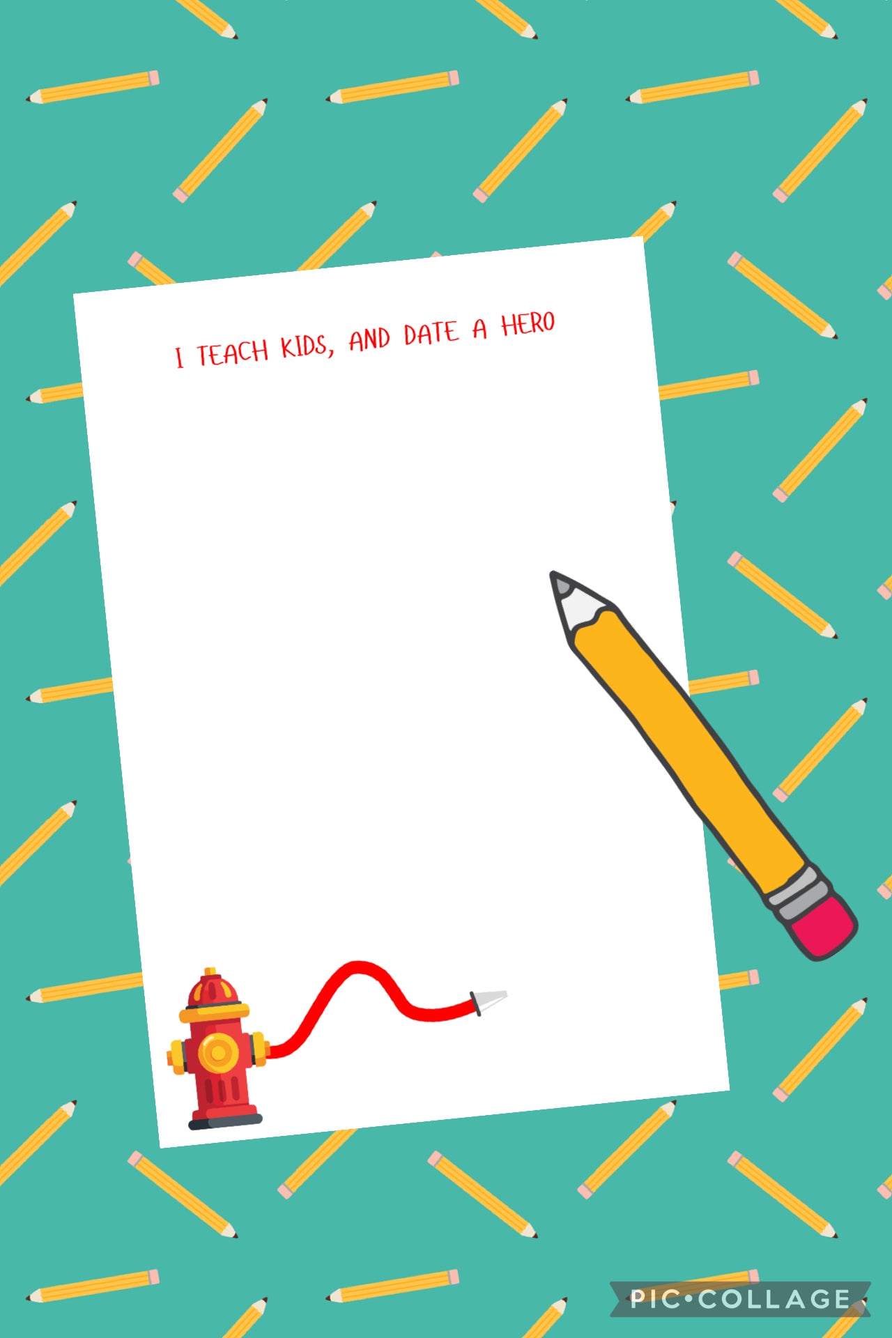 Teacher Firefighter Love Printable | I Teach Kids and Date a Hero | Funny Teacher Gift | Firefighter Wife Girlfriend | Classroom Decor Printable